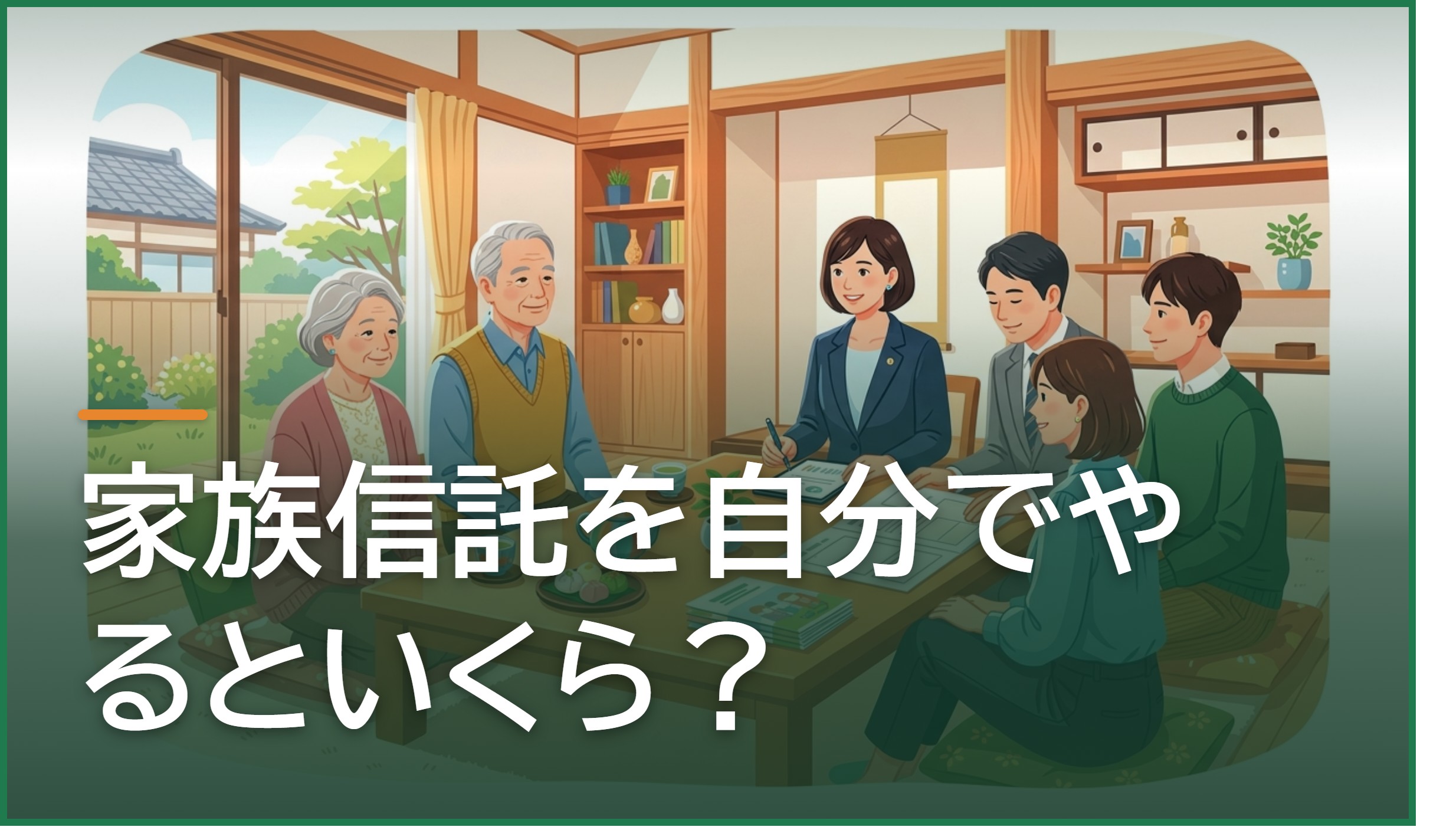 家族信託を自分でやるといくら?費用を抑える方法と専門家に依頼すべきケース